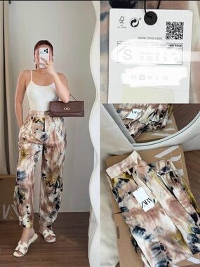 Zara tie dye balloon pants multicolored 2713/086